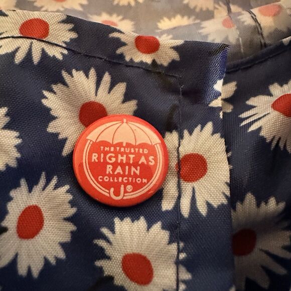 Joules Golightly Blue Daisy Packaway Waterproof Rain Jacket Coat Size US 8 WM - Picture 9 of 11